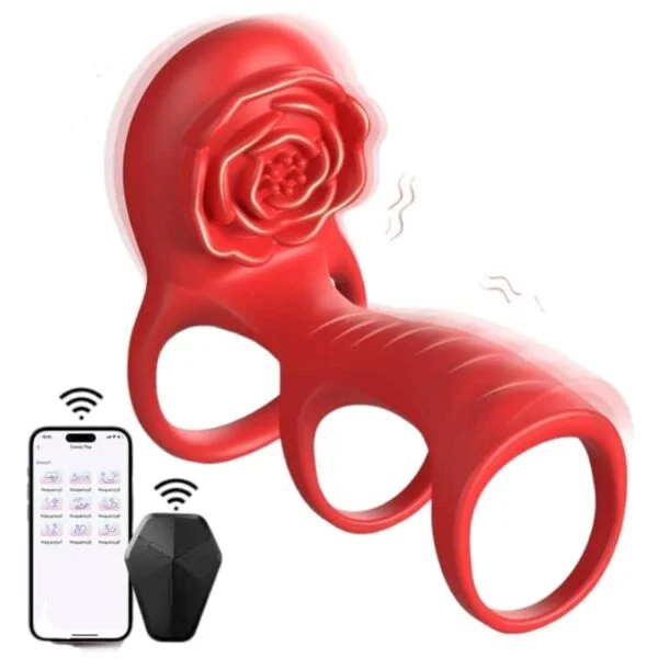 Funda pene vibradora Rosa App