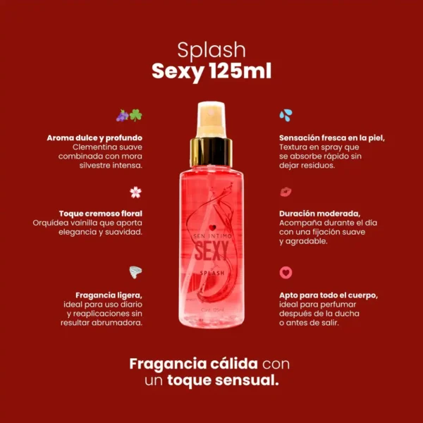 Splash con feromonas Sexy de Sen Íntimo 125ml
