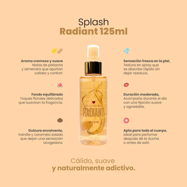 Splash con feromonas Radiant de Sen Íntimo 125ml